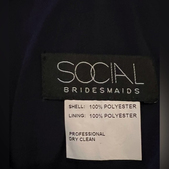 Social Bridesmaid Off The Shoulder Criss Cross Bodice Trumpet Gown - Picture 4 of 7